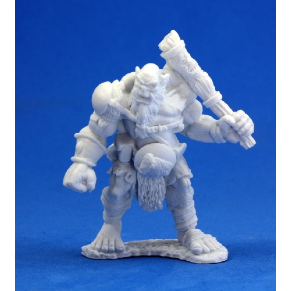 Reaper Dark Heaven Bones Ogre Chieftain Miniature - Unpainted 25mm Fantasy Figure For RPG & Tabletop